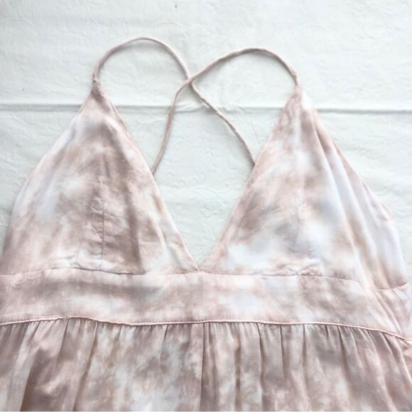 Tiare Hawaii Romantic Tie Dye Maxi Dress Day Dream Crisscross in Pale Pink S/M - Picture 5 of 9